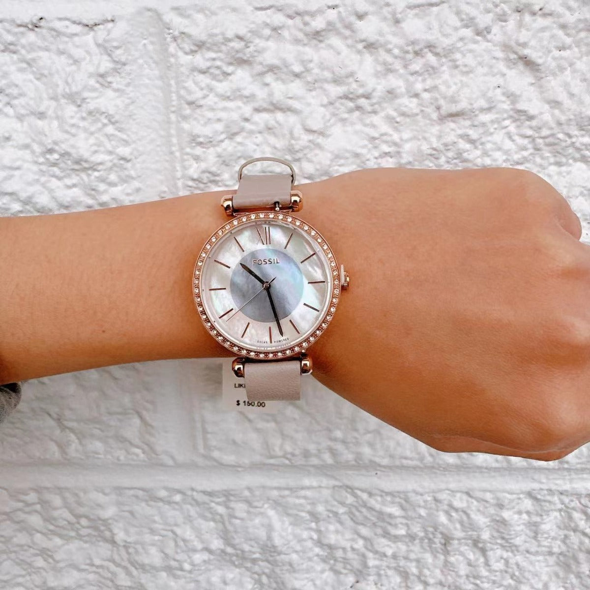 Fossil BQ3822 Tillie Solar-Powered Gray Leather Watch Fossil BQ3822 Tillie Solar-Powered Gray Leather Watch